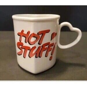 Heart Shaped American Greetings Mug W/ Heart Handle Designer Collect "Hot Stuff"